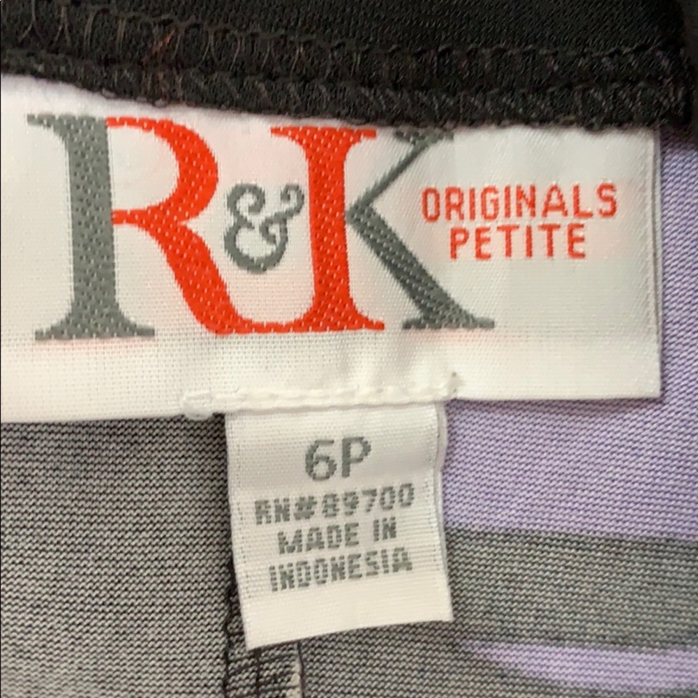 R&K Multi Color Black Based Slip On Dress, Euc - image 5